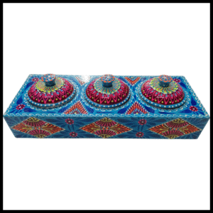 Truck Art 3 Jar Spice Box – Vibrant Wooden Storage Organizer