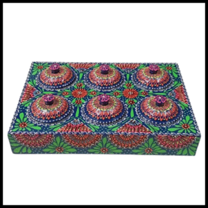 Truck Art 6 Jar Spice Box – Vibrant Wooden Storage Organizer