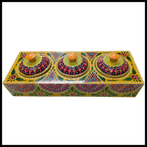 Truck Art 3 Jar Spice Box – Vibrant Wooden Storage Organizer