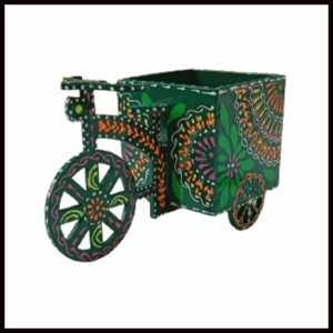 Traditional Pakistani Truck Art Cycle Hand-Painted Décor (W-17cm)