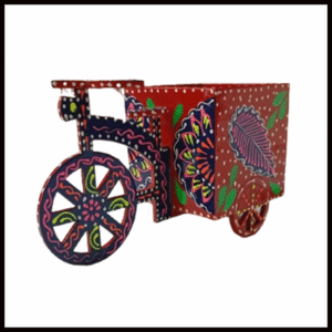 Traditional Pakistani Truck Art Cycle Hand-Painted Décor (W-17cm)