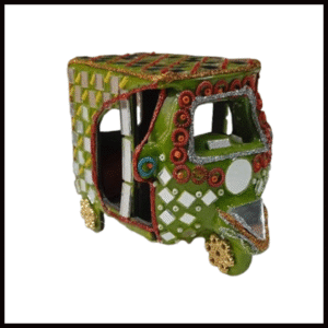 Decorative Mirror Work Rickshaw (W-8cm)