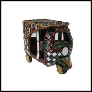 Decorative Mirror Work Rickshaw (W-8cm)