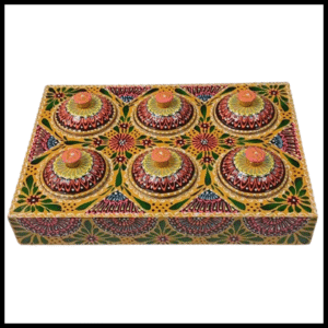 Truck Art 6 Jar Spice Box – Vibrant Wooden Storage Organizer