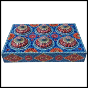 Truck Art 6 Jar Spice Box – Vibrant Wooden Storage Organizer