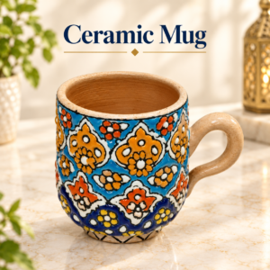 Handcrafted Ceramic Mug – Traditional Artistic Tea & Coffee Cup with Vibrant Patterns