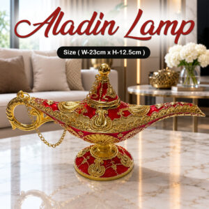 Vintage Style Aladdin Lamp Unique Gift & Decor Showpiece (W-23cm x H-12.5cm)