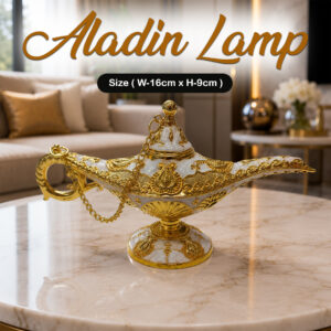 Vintage Style Aladdin Lamp Unique Gift & Decor Showpiece (W-16cm x H-9cm)