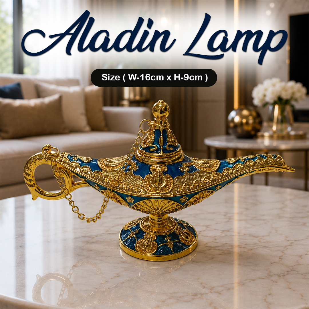 Vintage Style Aladdin Lamp Unique Gift & Decor Showpiece (W-16cm x H-9cm)
