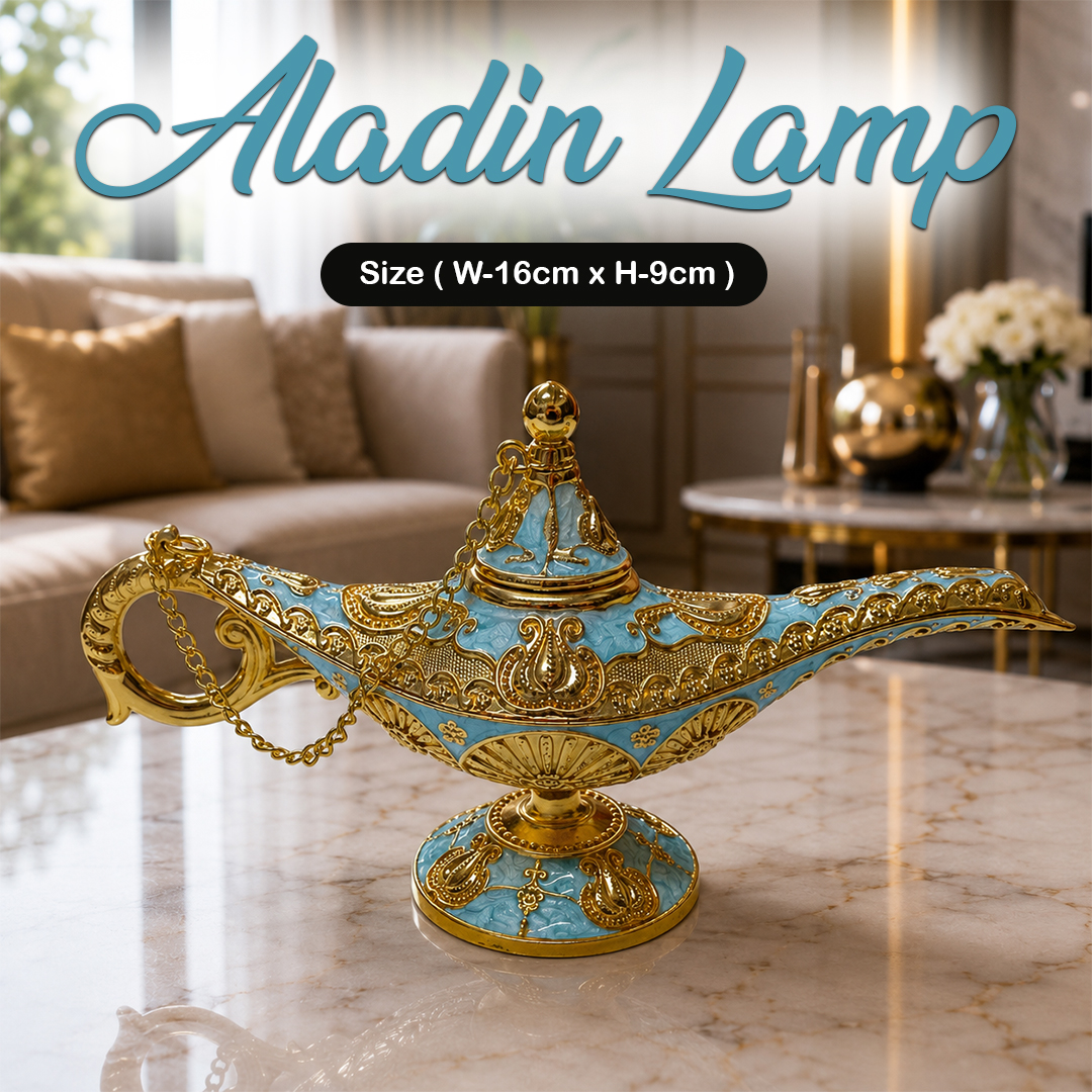 Vintage Style Aladdin Lamp Unique Gift & Decor Showpiece (W-16cm x H-9cm)