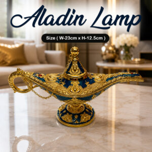 Vintage Style Aladdin Lamp Unique Gift & Decor Showpiece (W-23cm x H-12.5cm)