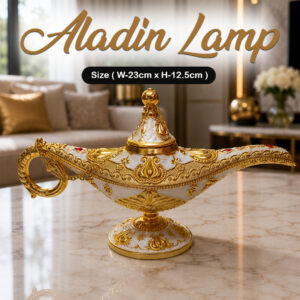 Vintage Style Aladdin Lamp Unique Gift & Decor Showpiece (W-23cm x H-12.5cm)