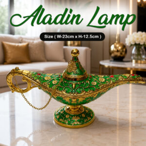 Vintage Style Aladdin Lamp Unique Gift & Decor Showpiece (W-23cm x H-12.5cm)