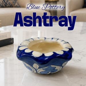 Blue Pottery Handcrafted Ashtray (10.5cm × 4.5cm)