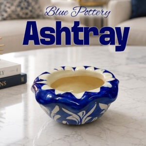 Blue Pottery Handcrafted Ashtray (10.5cm × 4.5cm)