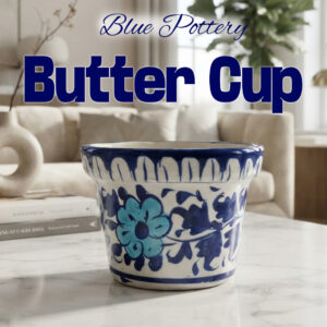 Blue Pottery Butter Cup