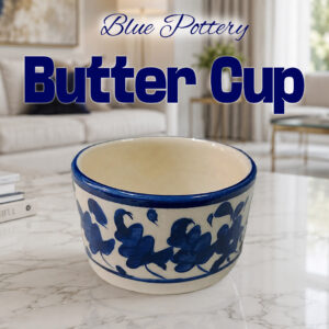 Blue Pottery Butter Cup (8cm × 4cm)