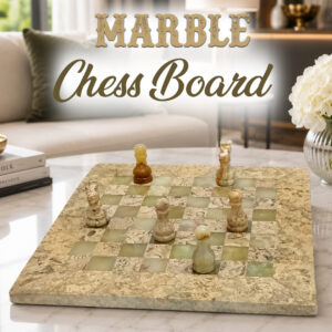 Handcrafted Onyx Marble Chess Board Size: 8×8 inch