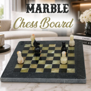 Handcrafted Onyx Marble Chess Board Size: 8×8 inch
