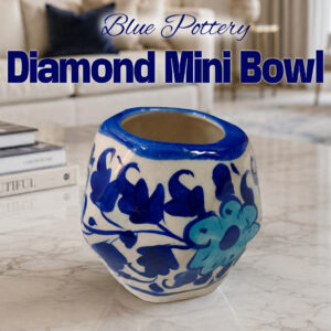 Blue Pottery Diamond Mini Bowl (5cm × 5.6cm)