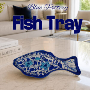 Blue Pottery Fish Tray (24cm × 14cm)
