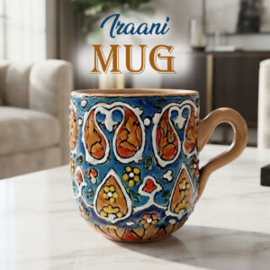 Handcrafted Iraani Mug – Traditional Artistic Tea & Coffee Cup with Vibrant Patterns