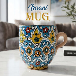 Handcrafted Iraani Mug – Traditional Artistic Tea & Coffee Cup with Vibrant Patterns
