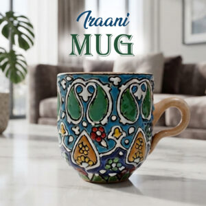 Handcrafted Iraani Mug – Traditional Artistic Tea & Coffee Cup with Vibrant Patterns