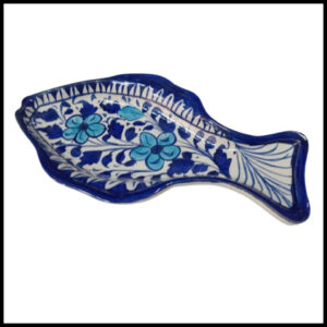 Blue Pottery Fish Tray (24×14)