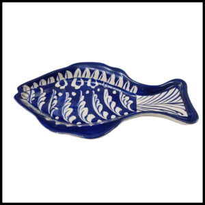 Blue Pottery Fish Tray (24×14)
