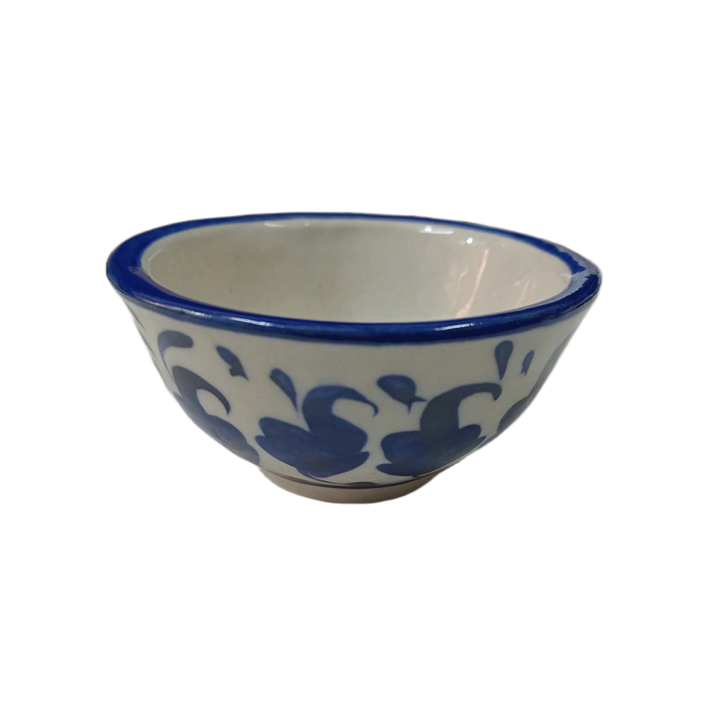Handcrafted Blue Pottery Bowl (8×4) - Image 3