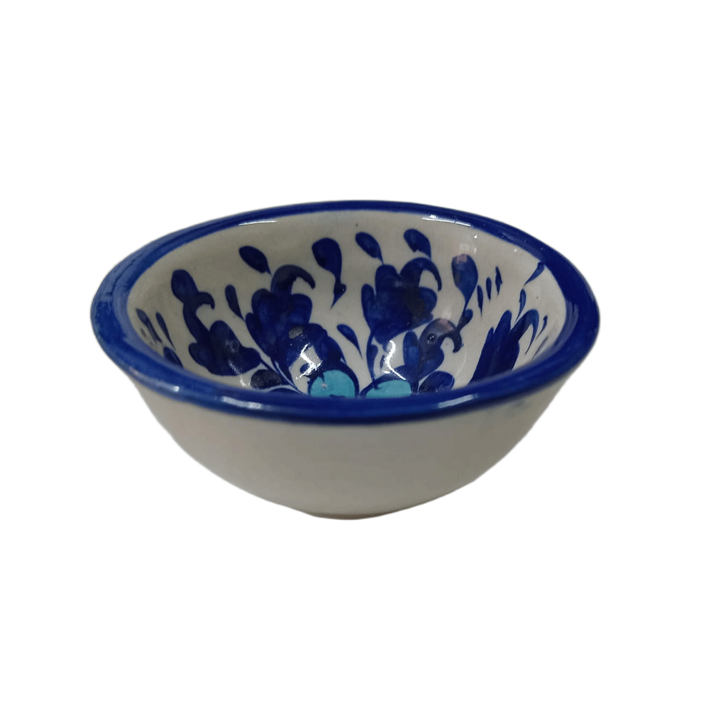 Handcrafted Blue Pottery Bowl (8×4) - Image 3