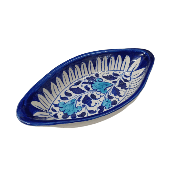 Handcrafted Blue Pottery Deep Bowl (23.5×12) - Image 4