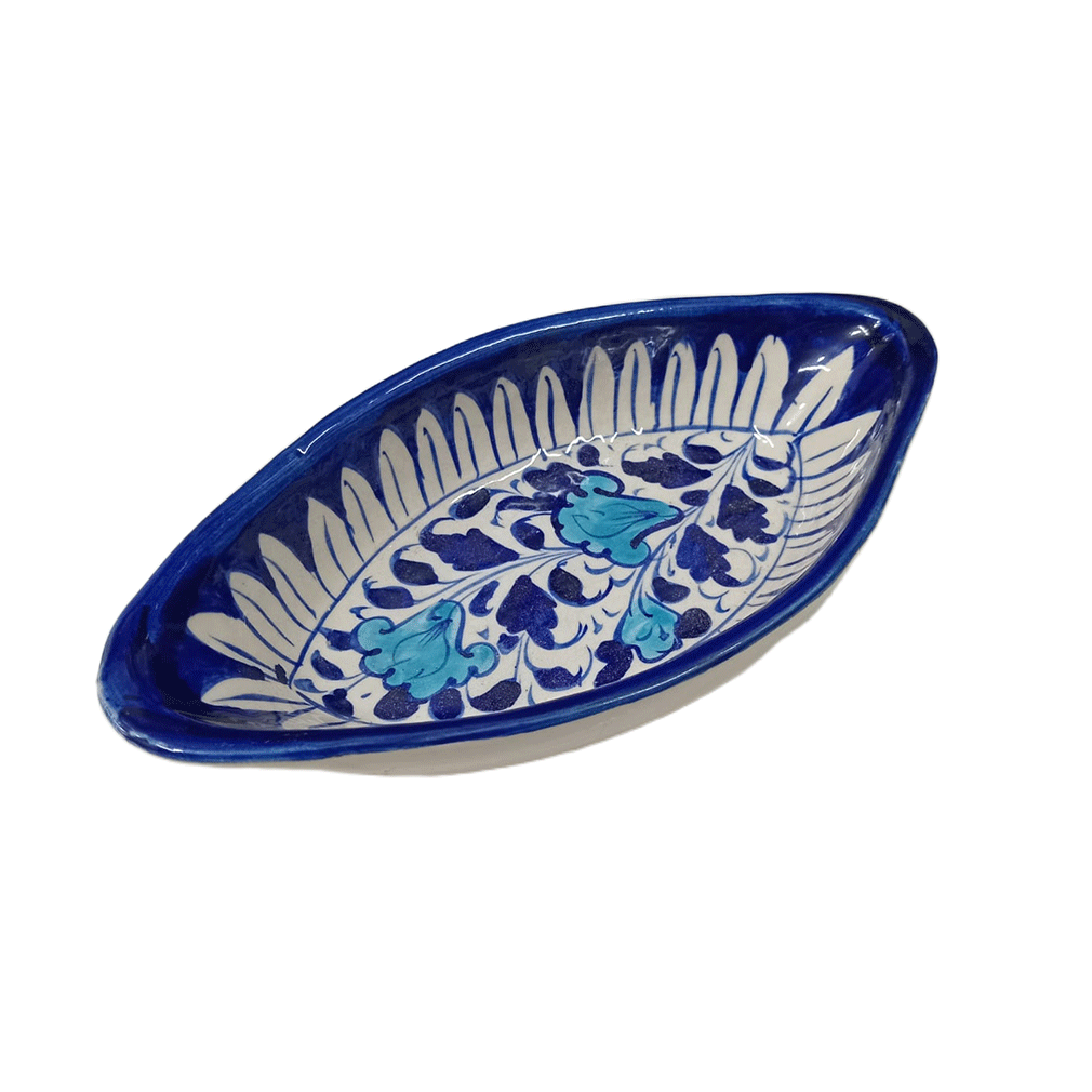 Handcrafted Blue Pottery Deep Bowl (23.5×12) - Image 3