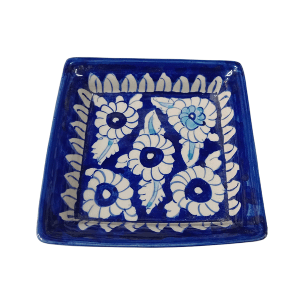 Handcrafted Blue Pottery Salad Tray (15×15) - Image 4