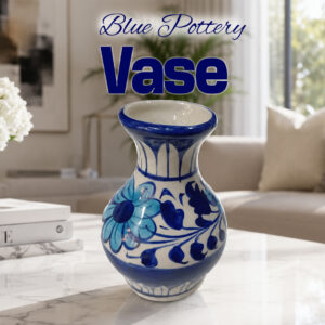 Handcrafted Tiny Blue Pottery Vase (11cm × 4.5cm)