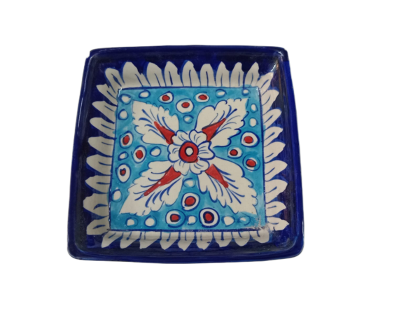 Handcrafted Blue Pottery Salad Tray (15×15) - Image 4
