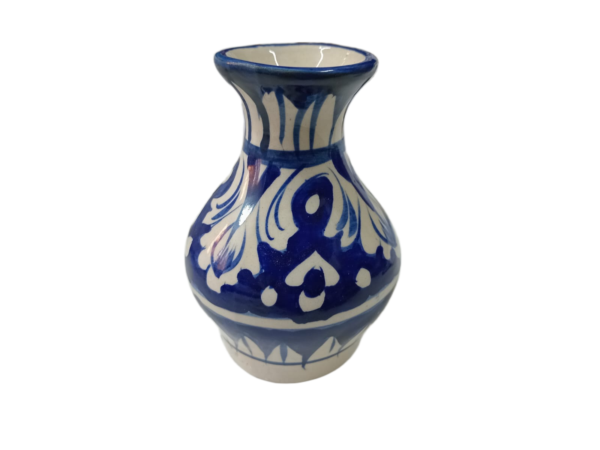 Handcrafted Tiny Blue Pottery Vase (11×4.5) - Image 4