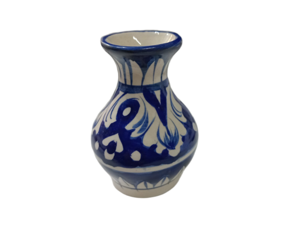 Handcrafted Tiny Blue Pottery Vase (11×4.5) - Image 5