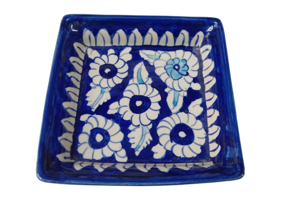 Handcrafted Blue Pottery Salad Tray (15×15) - Image 5