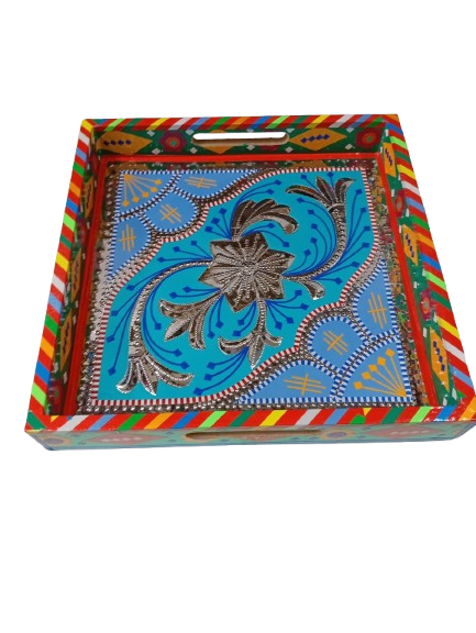 Chamakpatti Handmade Square Tray (26.5x26.5cm) - Image 5