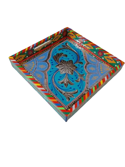 Chamakpatti Handmade Square Tray (26.5x26.5cm) - Image 7
