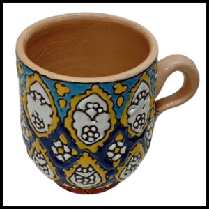 Handcrafted Ceramic Mug – Traditional Artistic Tea & Coffee Cup with Vibrant Patterns