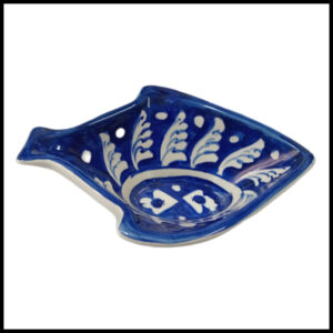 Handcrafted Blue Pottery Deep Bowl (18×14)