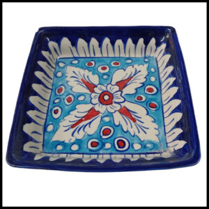 Handcrafted Blue Pottery Salad Tray (15×15)