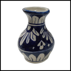 Handcrafted Tiny Blue Pottery Vase (11×4.5)