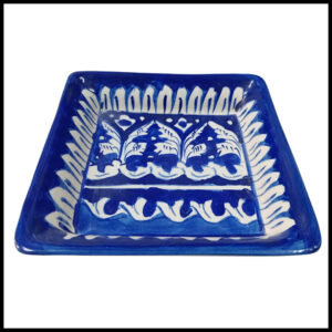 Handcrafted Blue Pottery Salad Tray (15×15)