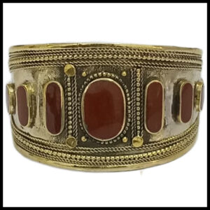 Afghani Antique Style Stone Cuff Bracelet