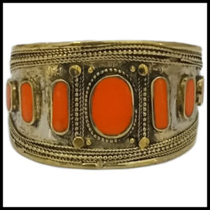 Afghani Antique Style Stone Cuff Bracelet