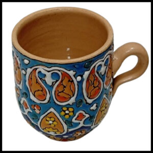 Handcrafted Ceramic Mug – Traditional Artistic Tea & Coffee Cup with Vibrant Patterns